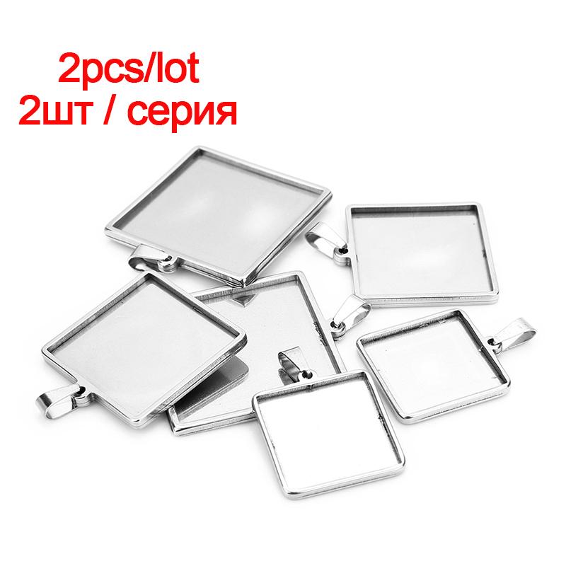20/35/40mm Stainless Steel Pendant Cabochon Cameo Base Tray Bezel Blank Fit Cabochons Jewelry Making Supplies Wholesale