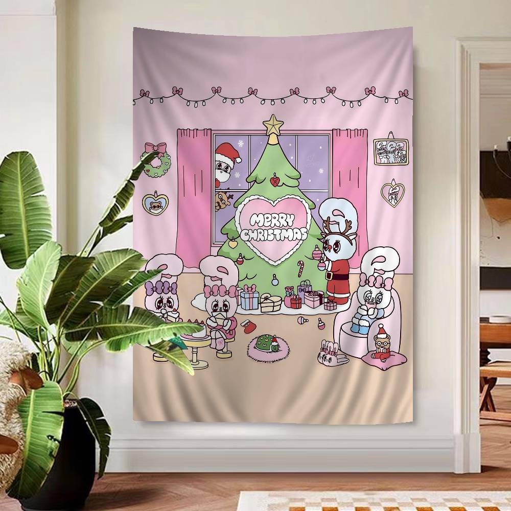 Cute Esther Bunny Rabbit Cartoon Tapestry Wall Hanging Decoration Household Home Decor