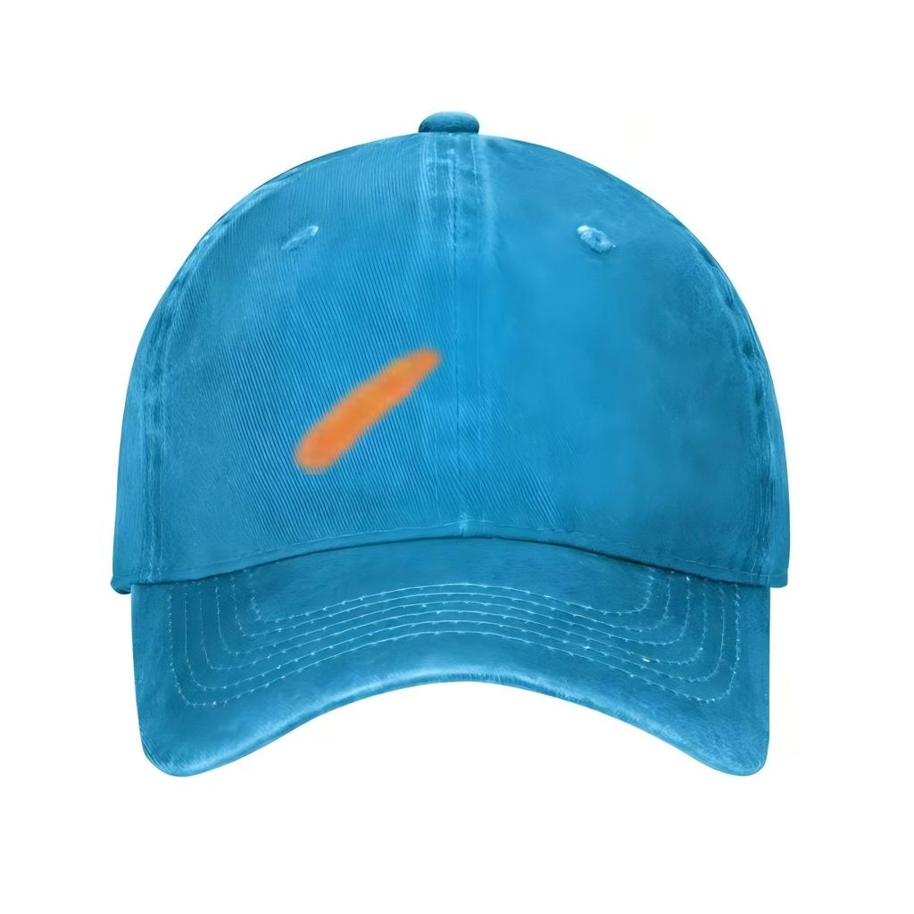 Orange Streak Print Baseball Cap Unisex Adjustable Polyester Casual Outdoor Sun Protection Washed Cap
