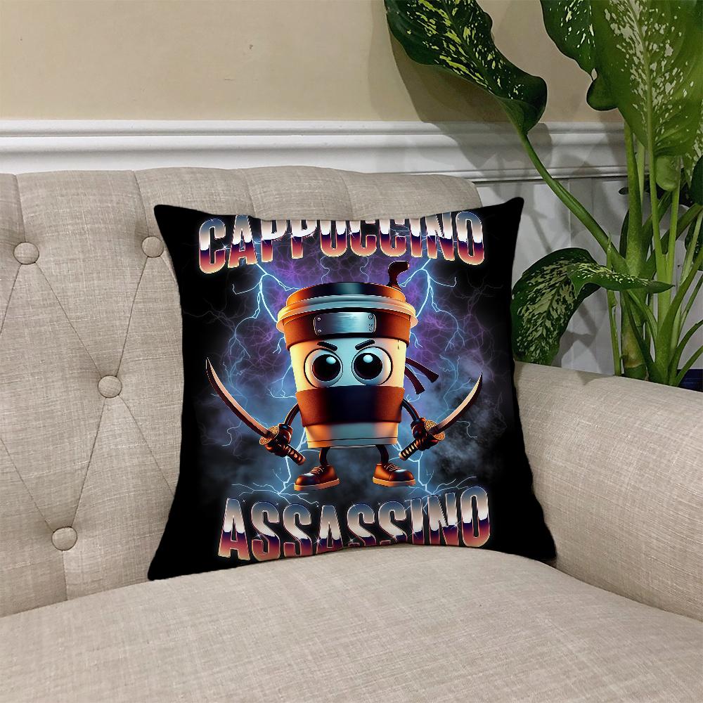 ITALlAN Brainrot Creative Animal Cushion Cover Square Sofa Cushion Cover Casual Skin-Friendly Comfortable Pillow Cover
