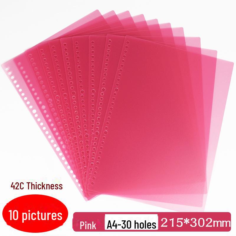 5-Pack Frosted A4 Detachable DIY Loose-Leaf Book with Colored Cover, A5/B5 Opening Ring Hole Folder