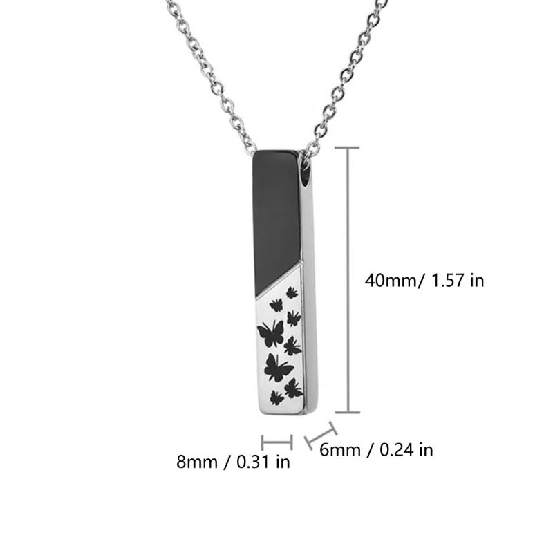 Urn Necklace for Ashes Memorial Cremation Jewelry for Ashes Stainless Steel Ashes Necklace Bar Urn Pendants Unisex