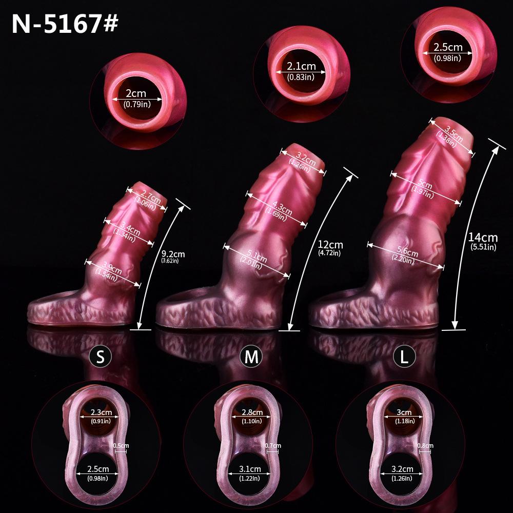 Silicone Penis Sleeve Condom Extender Soft Realistic Dildo Adult Sex Toy for Men Women Pegging Strap On