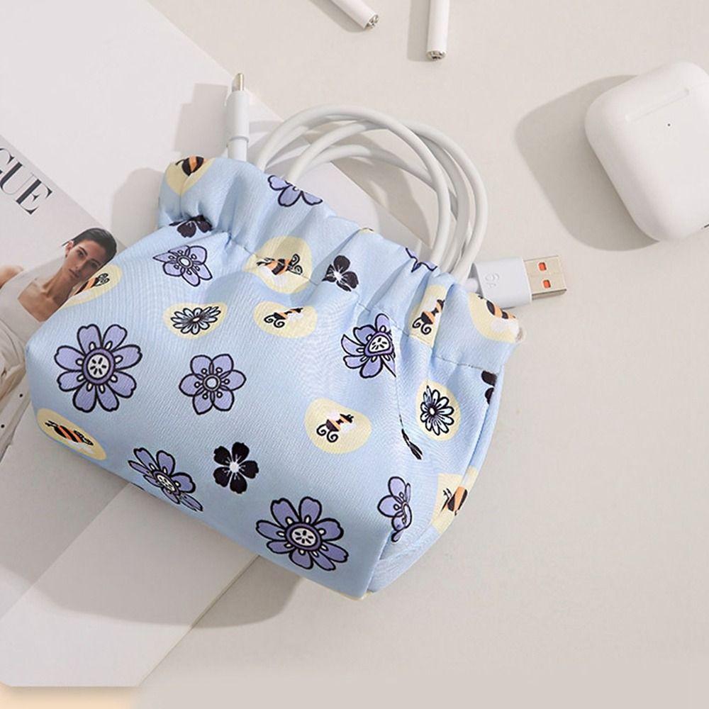 Purse Leaf Spring Bag Oxford Cloth Jewelry Bag Cute Print Cosmetic Bag  Girls