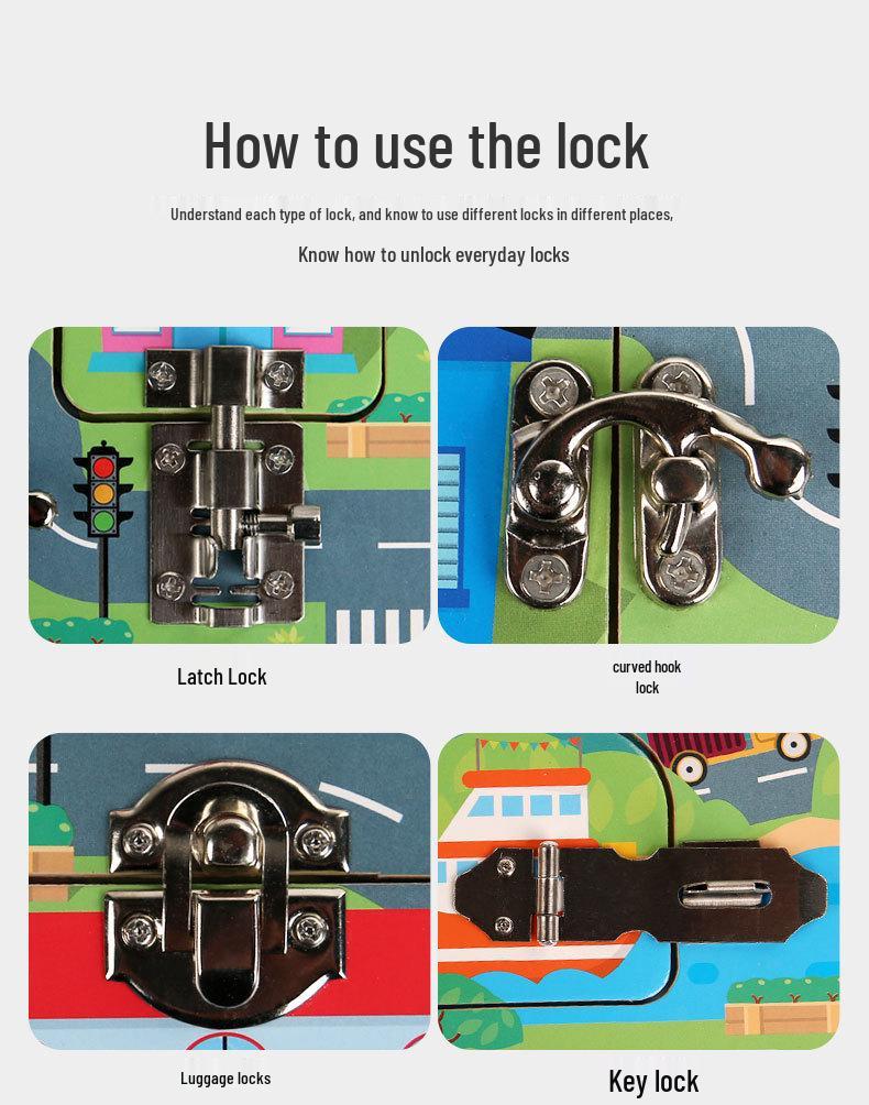 Montessori Busy Board Educational Toy for Toddlers - Lock Picking Dollhouse for Ages 1 and Up