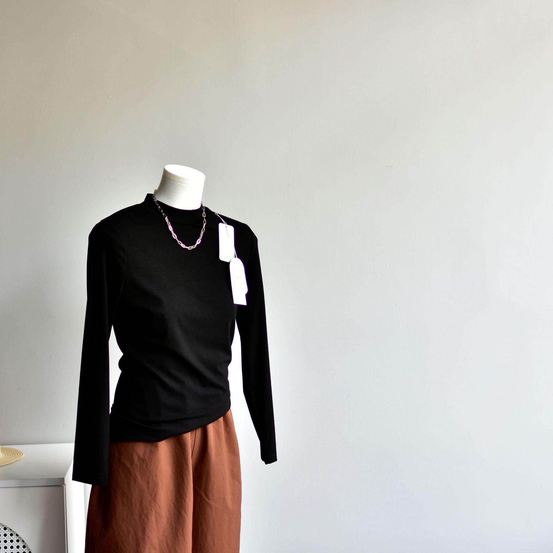 

Женская повседневная футболка Youkesi с длинными рукавами и круглым вырезом на осень/зиму L (Weight 80-100 Jin)