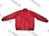 AL KHALID Men's Genuine Lambskin Leather Red Bomber Jacket Baseball Varsity Style Jacket