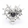 Shiny Rhinestone Gothic Bat Ring Dark Fashion Halloween Opening Ring Spider Web Heart Ring  Gift