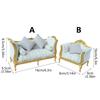 Realistic 1/12 Scale Dollhouses Sofa Set Soft Cloth Cover Simple Couch Model Furniture Accessory
