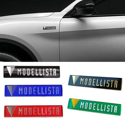 1Pc 3D MODELLISTA Logo Car Front Lip Small Label Grill Fender Side Rear Trunk Badge Emblem Sticker for Alphard Vellfire and All Car