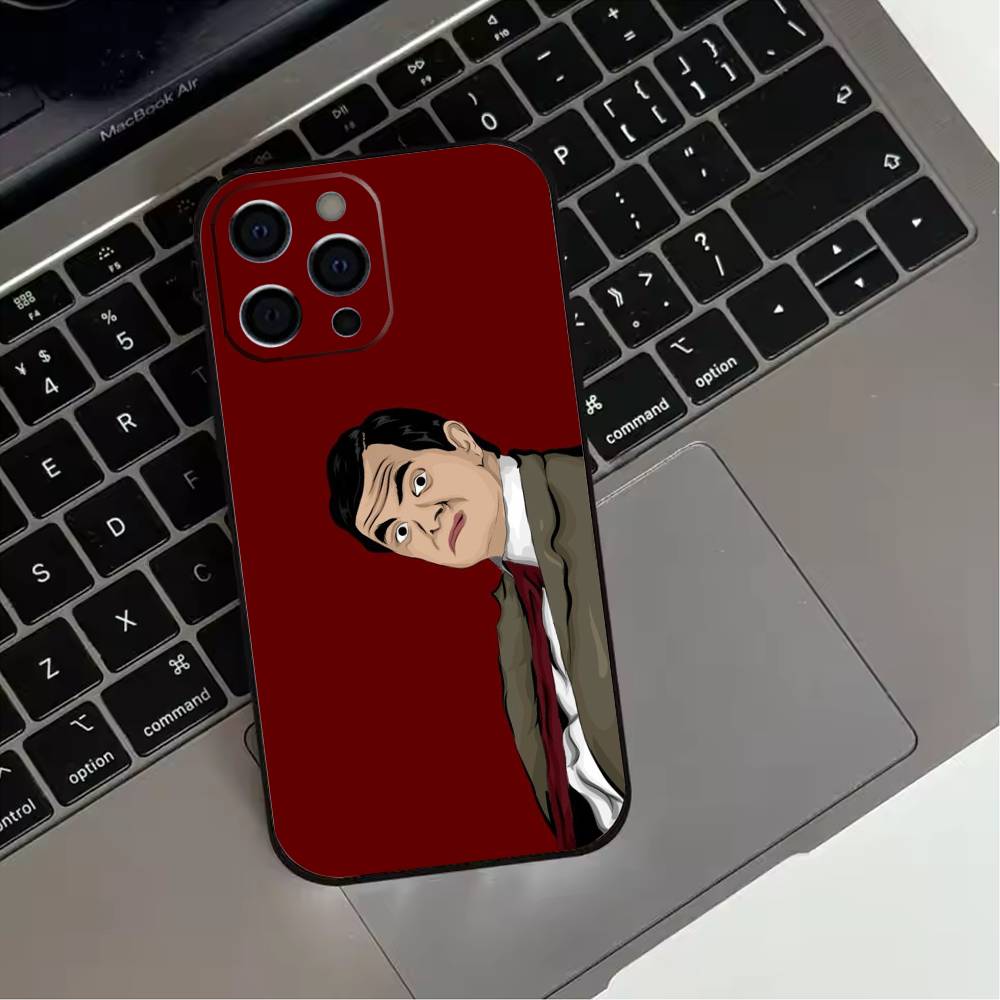 Funny Mr B- BeanS  Phone Case For iPhone 17,16,15,14,13,12,11 Plus,Pro Max,XS,Soft Silicone Black Cover