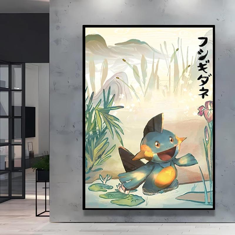 Canvas Artwork Painting Pokemon Pikachu Picture Home Decor Classic Character Images Spray Painting Home Decor Holiday Gift