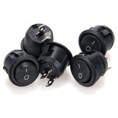 Stebela 5 szt. Mini Okrągłe Kołyskowe Włączniki Zasilania 12A/250V 2 Piny ON-Off Plastikowy Włącznik Przyciskowy