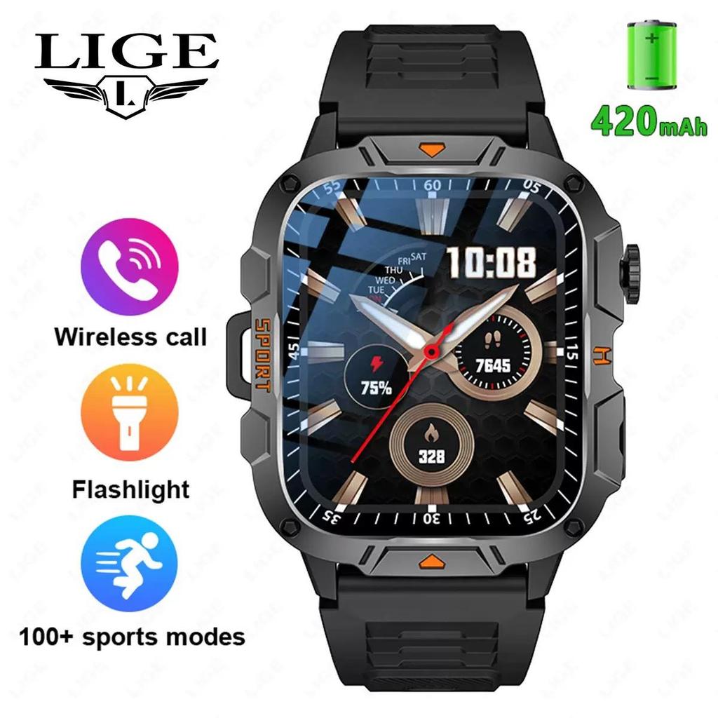 New Rugged Military GPS SmartWatch Men AMOLED HD Screen Heart Rate Bluetooth Call Waterproof Outdoor Smart Watch 2025