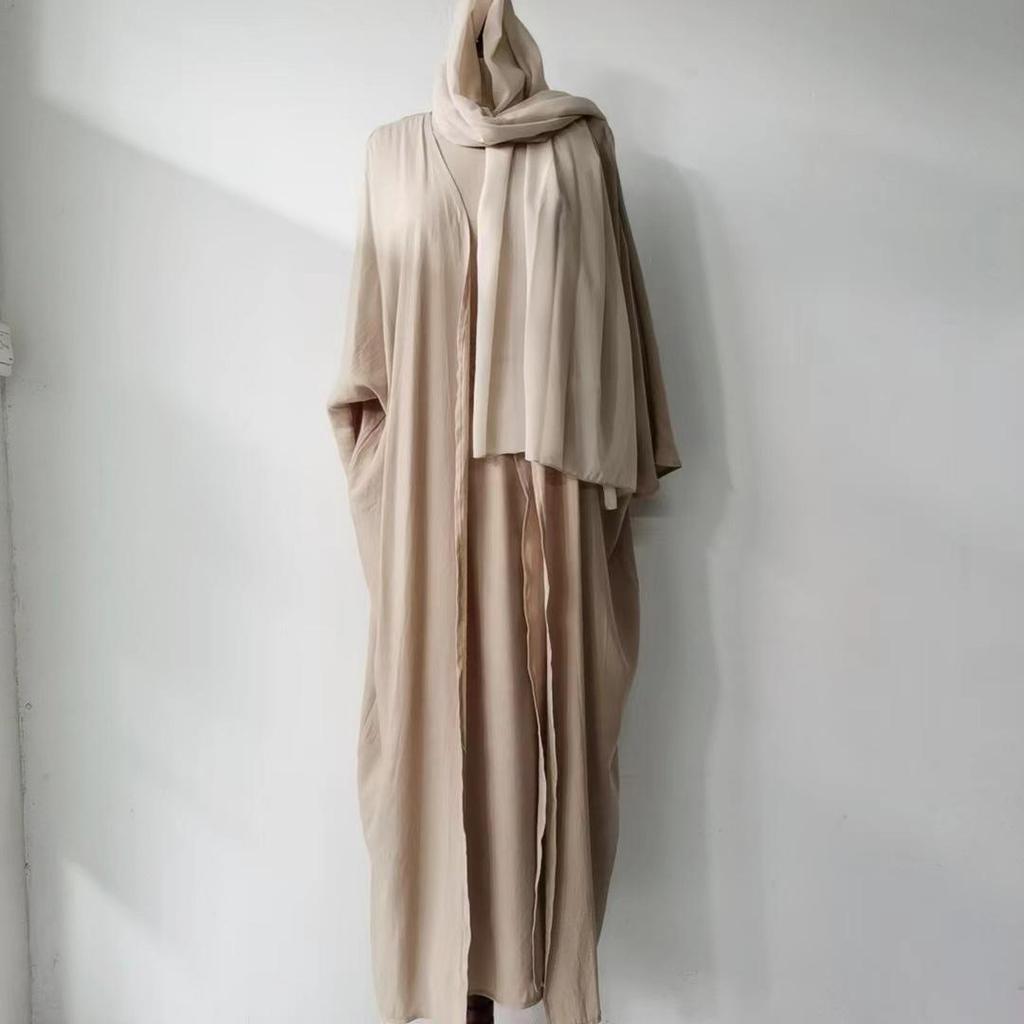 Elegant European & American Solid Color Cardigan Three-Piece Set for Middle East 