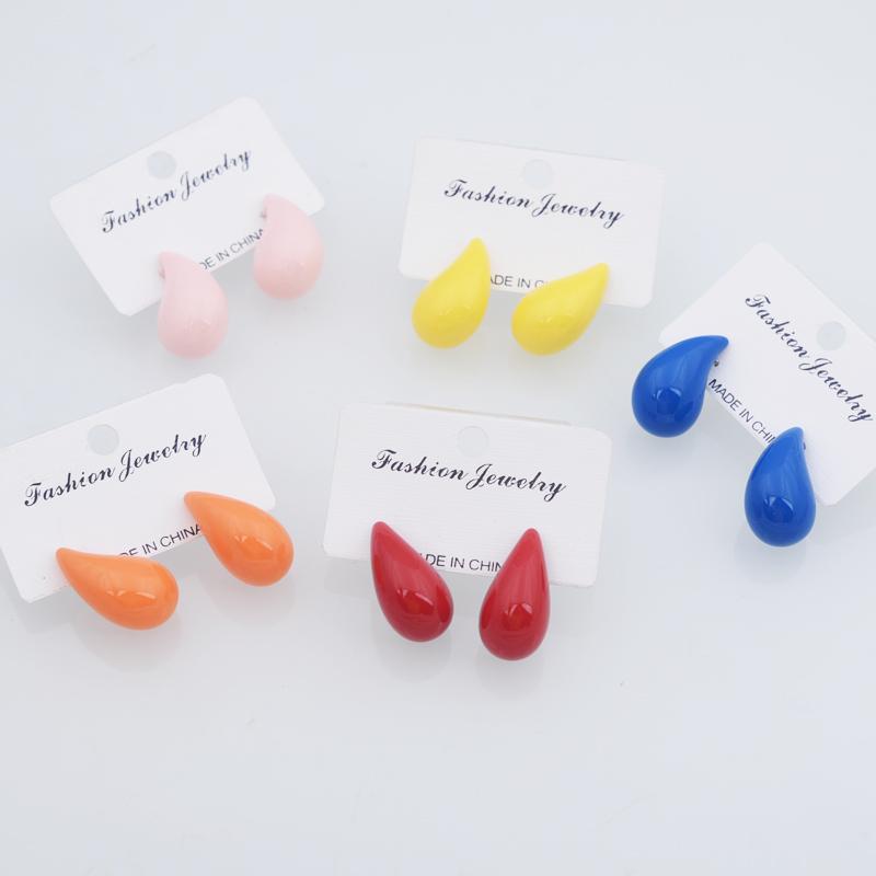 Colorful Water Droplet Drop Earrings Trendy Geometry Simple Dangle Earrings for Women Wedding Party Trendy Statement Jewelry