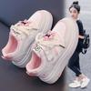 2026 Spring Girls' Skate Shoes - Cute Korean Style, Fashionable Cartoon White Sneakers, Breathable, Lightweight, Casual.