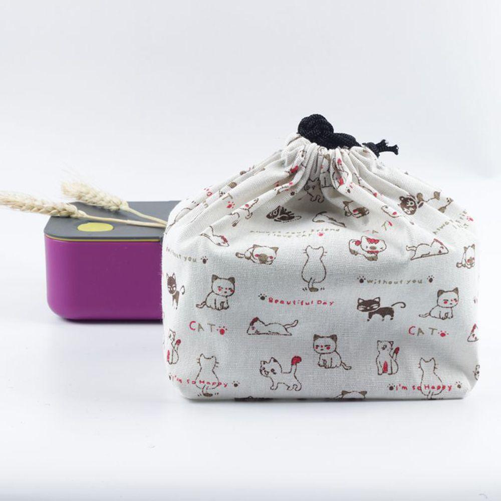 Storage Bag Cotton linen Unisex Picnic Bags Japanese Style Lunch Box Drawstring Lunch Bag Food Hand Bags Lunch Tote Pouch