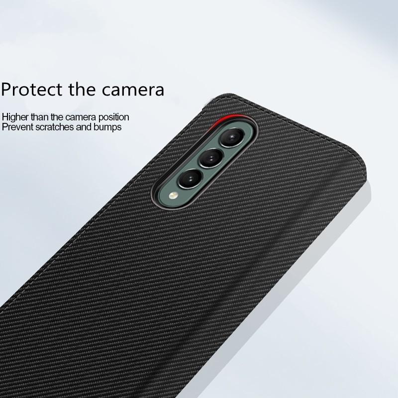 Luxury Leather Phone Cover For Samsung Galaxy Z Fold 4 3 2 Case With Card Slot Kickstand Back Case Can Be Separated