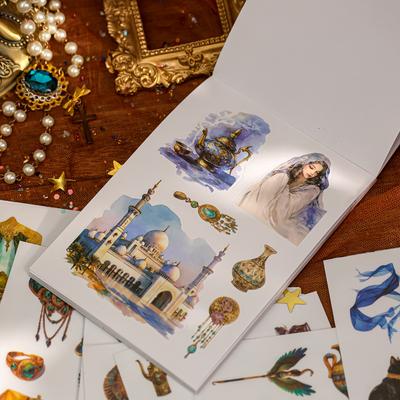 20Sheets/bag Stickers Book Retro Ancient Pharaoh Temple Desert Theme Hand Account Collage DIY Card Cup Decoration Sticker Gift