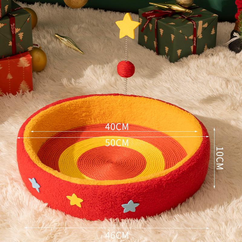 Starry Sky Mars Cat Nest Knitted Cat Scratch Nest Round Extra Large Non-Crumb Cat Nest Cat Scratch Basin