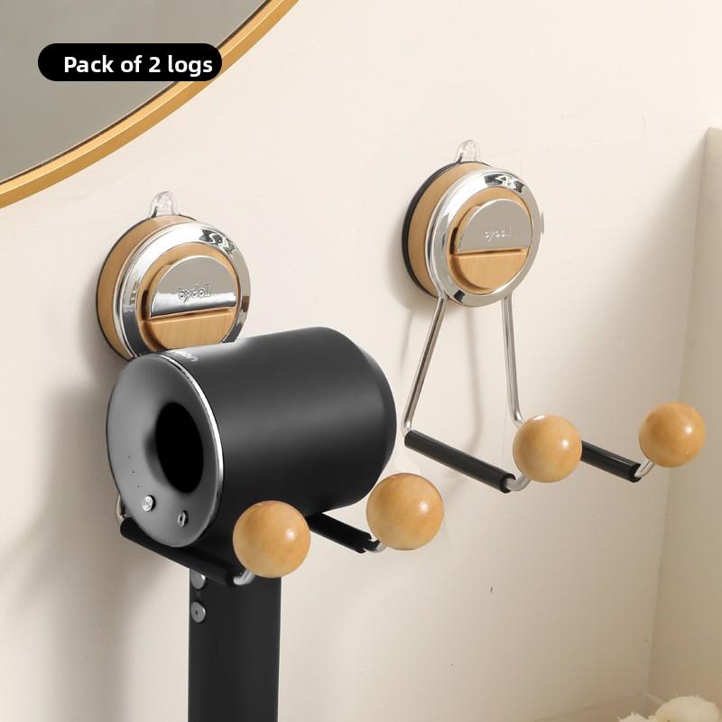 Hair Dryer Rack, Bathroom Non-drilling Wall-mounted Air Duct Rack, Wall Suction Cup Hair Dryer Stand, Bathroom Storage