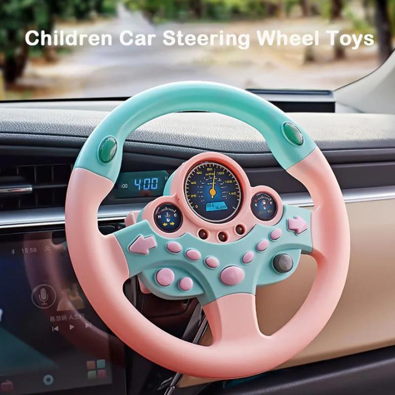 Kids Steering Wheel Toy - Backseat Pretend Play With Lights & Music - Fun Preschool Driving Simulator Gift For Toddlers