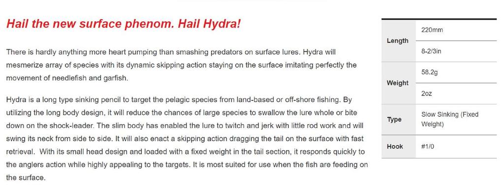 Duo Rough Trail Hydra 220 56 grams Sinking Lure CHA0405 (7765)