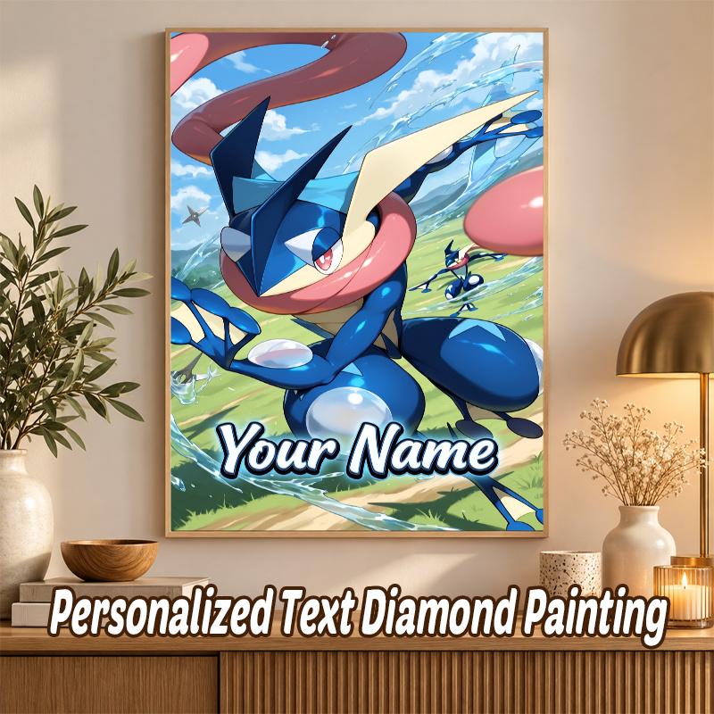 Greninja Custom Name Diamond Painting Personalized 5D Full Drill DIY Diamond Art Home Decor