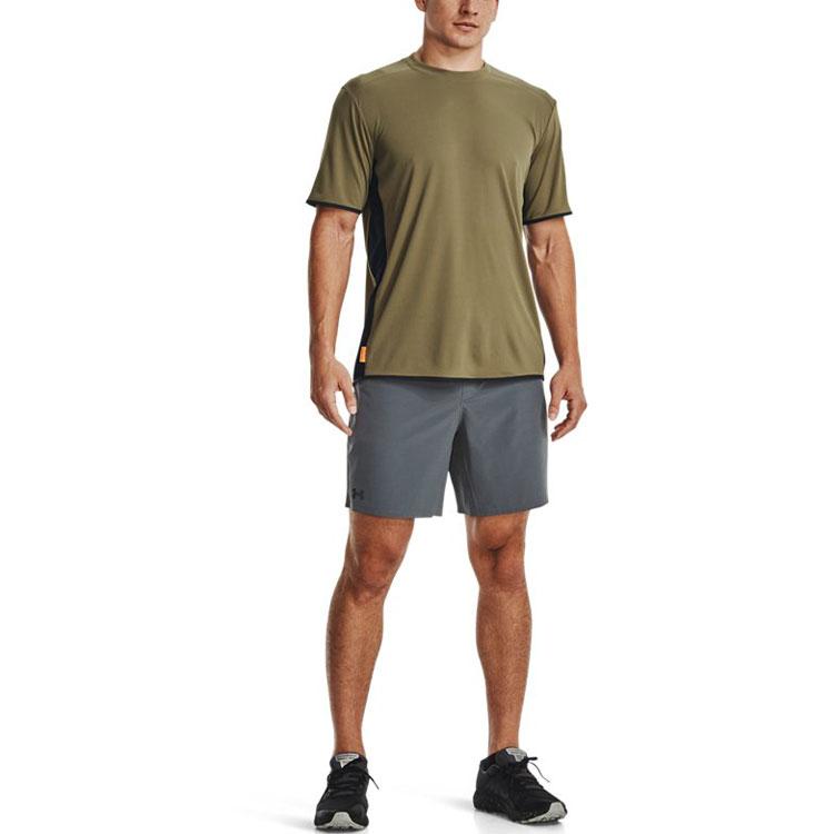 Under Armour Elastic Waistband 2-In-1 Mid-Rise Fitted Outdoor Sports Casual Shorts Men Bottoms Grey 1370033-012