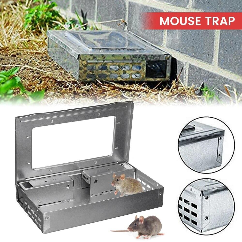Ratones reutilizables Jaula para hámster Hogar Garaje al aire libre Ratón Alta sensibilidad continua Eficaz Trampa para ratones autoblocante para captura continua de ratones