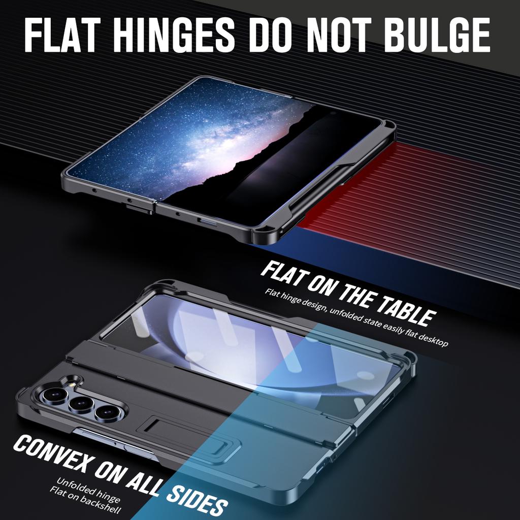 Invisible Stand for Samsung Galaxy Z Fold 6 5 4 3 Case Pen Slot Stylus Glass Film Screen Hinge Protection Cover Stand Holder