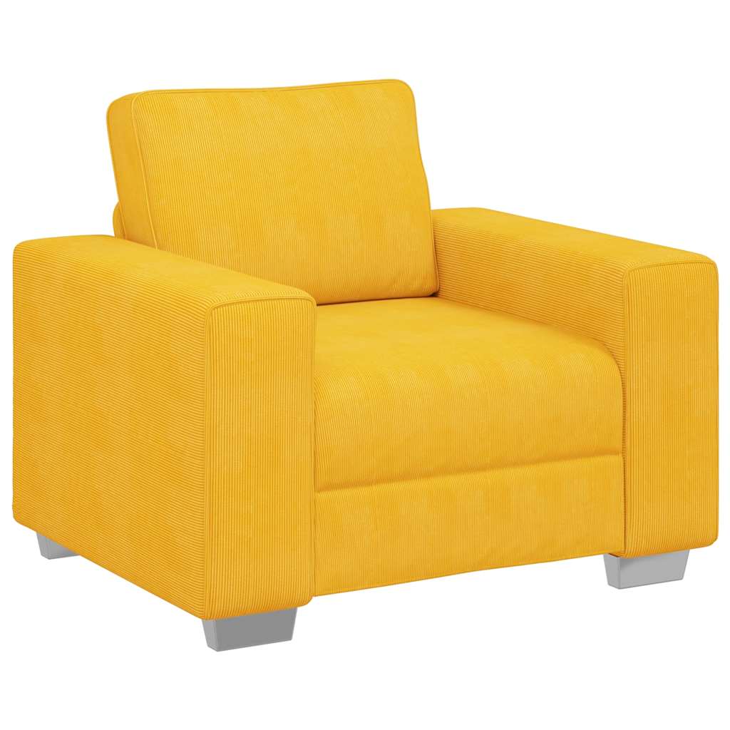 Armchair Light Yellow 100x77x82 cm Corduroy