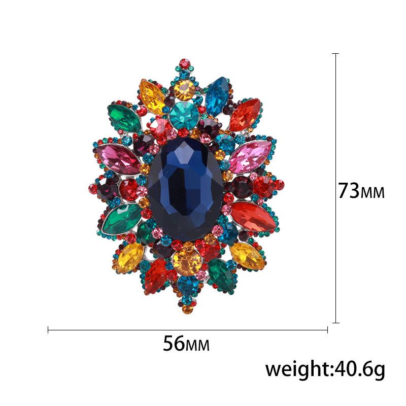 SKEDS Exaggerated Women Luxury Crystal Rhinestone Brooches Badges Pins Vintage Classic Party Banquet Dress Jewelry Accessories