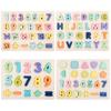 Infant Number Alphabet Animal Cognition Puzzle Early Education Learning Matching Puzzle 1-3-6 Wooden Toy