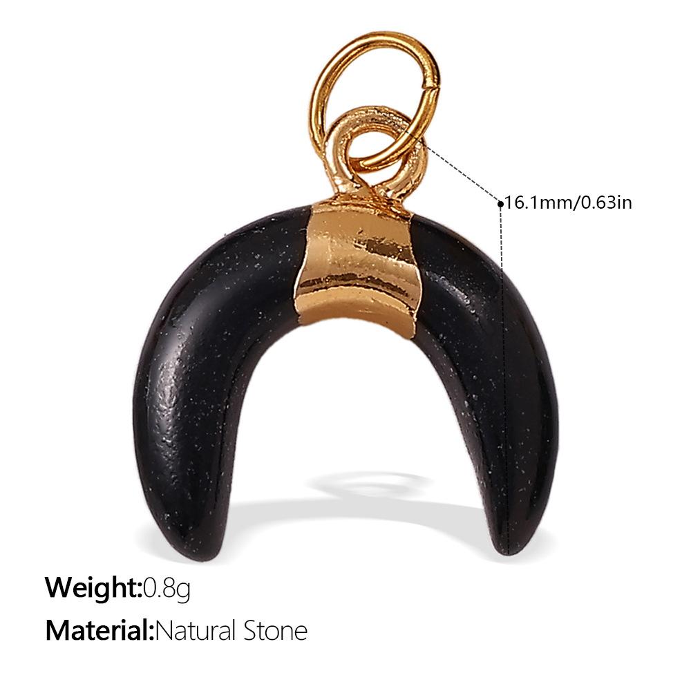 Beach Ocean Resort Diy Colored Natural Stone Love Pendant Accessories Gold Plated Jewelry Pendant
