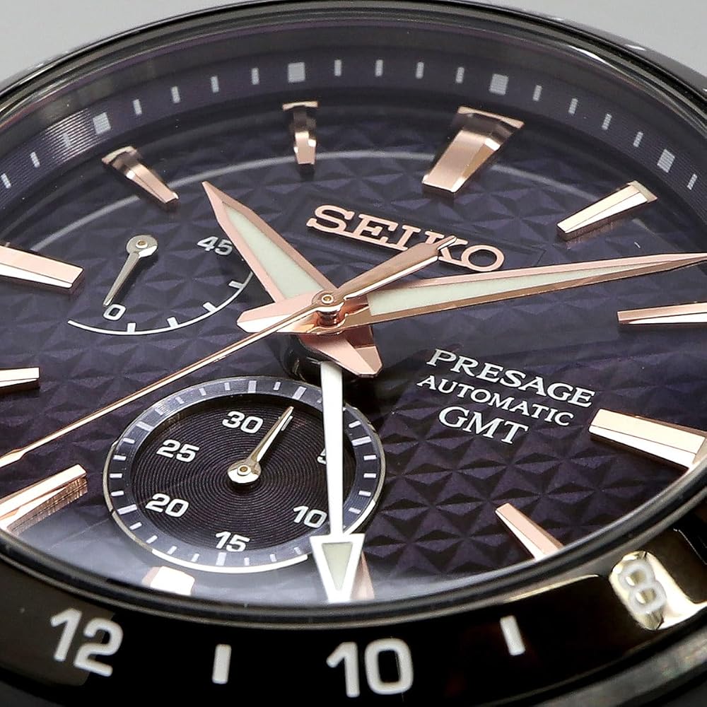 Seiko Presage Sharp Edged Series Men's Automatic GMT Watch Sapphire Glass Made in Japan SPB361J1