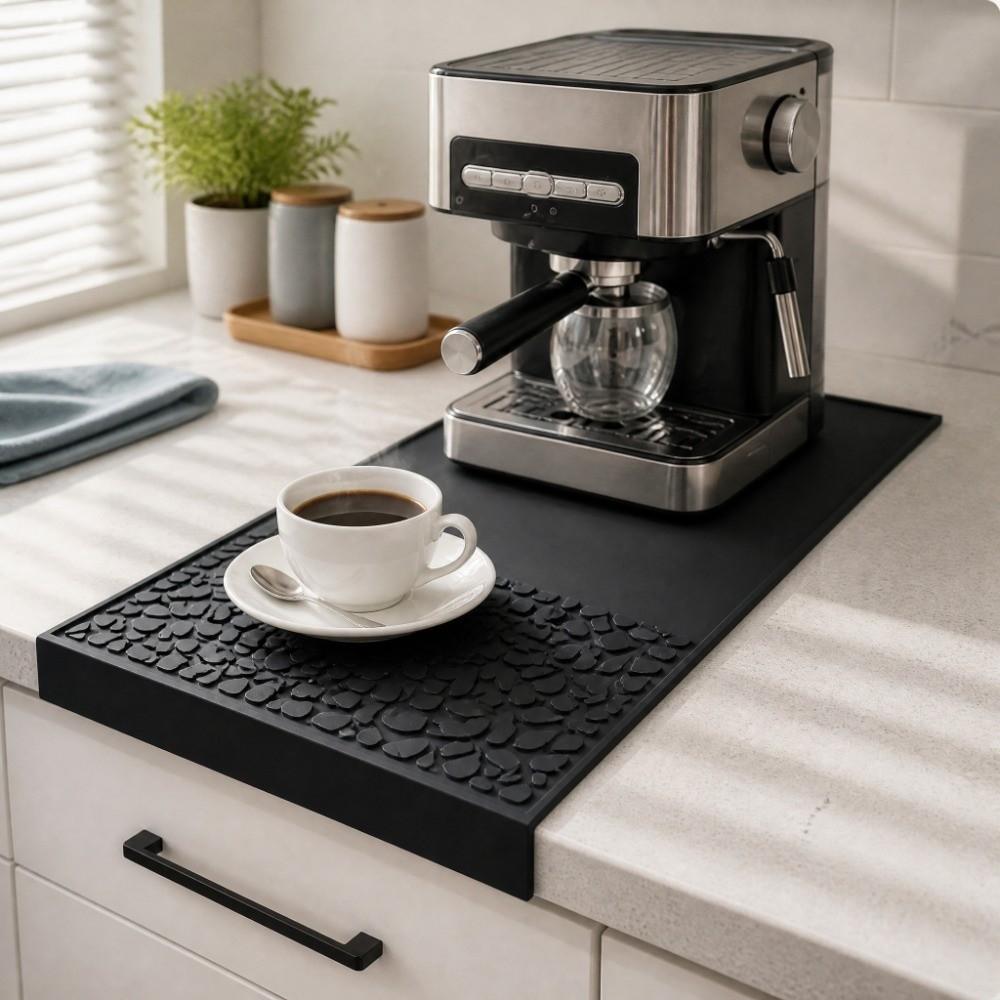 Heat Resistant Spill Mat Non Slip Silicone Station Other Coffee Bar Mat Countertop Appliances