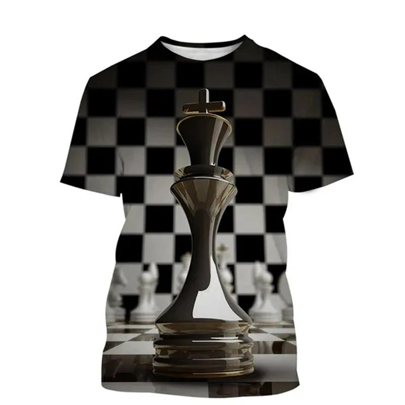 Chess T-shirt 3D Printing Design Fashion O-neck Short Sleeve Multiple Styles Tee Shirts Breathable Soft 2024 Summer y2k Tops