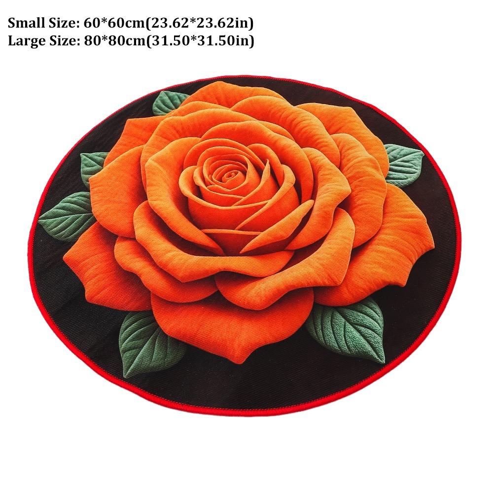 Quick Dry Rose Floor Mat Absorbent Bathroom Rug Creative Flower Carpet  for Living Room Bedroom