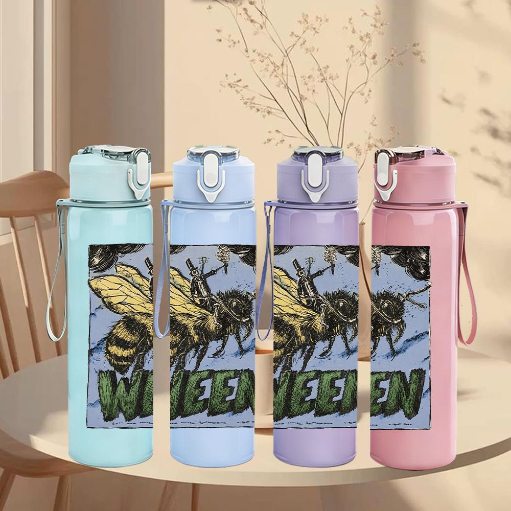 1PC Bee Wasp Insect Vintage Grunge Print 750ml Portable Sports Water Bottle Leakproof Gym Outdoor Travel Drink Cup