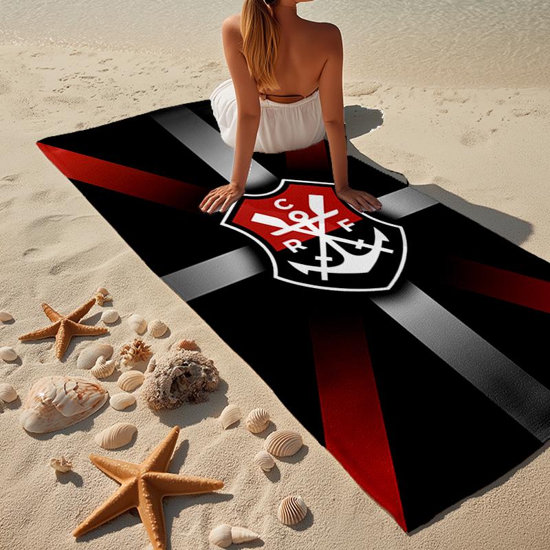 Serviette de plage Emblème de Club de Football, Microfibre Super Douce, Cadeau pour Elle/Lui, Anniversaire, pour Piscine, Plage, Voyage, Décoration d'Intérieur Cadeaux pour Fans