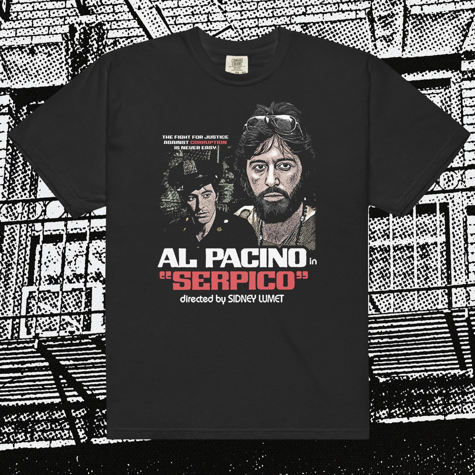 Serpico: Crime Film Comfort Colors T-Shirt L