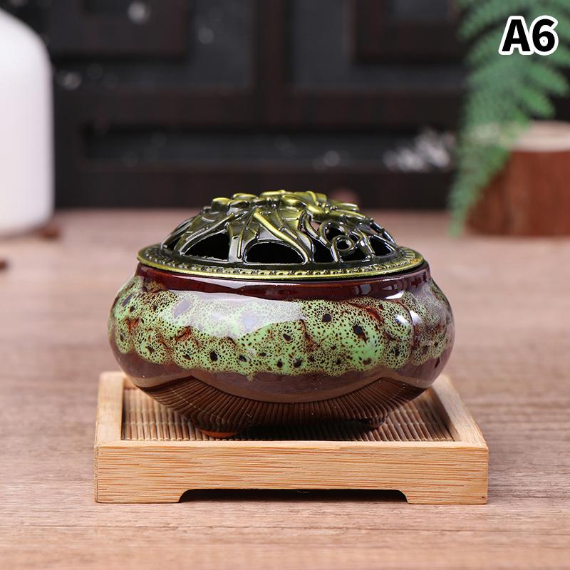Ceramic Ice Cracking Incense Burner Coil Cone Stick Incense Burner Holder Home Ornaments Japanese Incense Burners Zen Decor 7