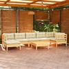 VidaXL Solid Pine Wood Garden Lounge Set 8 Pcs with Cushions Patio Furniture Outdoor Furniture Garden Furniture 3096556