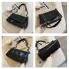 Sewing Thread Retro Fashion Women's Shoulder Bag with Crossbody Bag Soft PU Leather