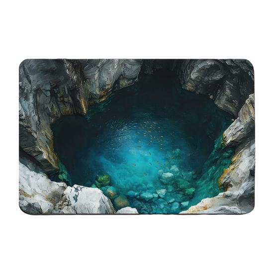 Floor Mat 3D Optical Illusion Bottom Crystal Velvet Non-Slip Rug with Anti-Slip Soft Floor Cushion Easy