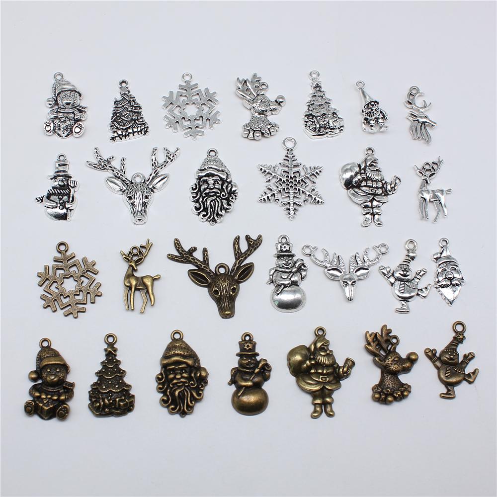 10pcs Christmas Santa Claus Charms Fit Jewelry Christmas Pendant Makings DIY Handmade Craft