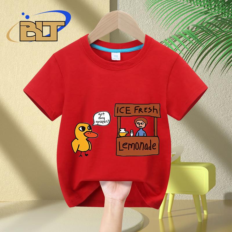 Got any grapes lemonade stand kids TShirt summer childrens pure cotton shortsleeved casual tops boys and girls gifts 100