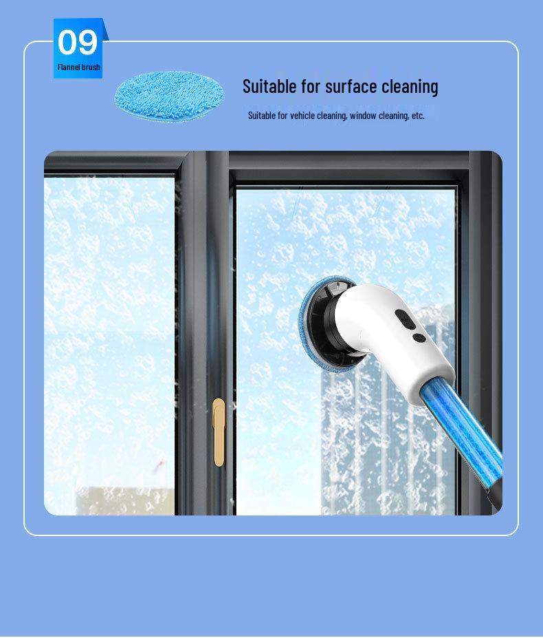 9-in-1 Rechargeable Handheld Electric Cleaning Brush with High Torque and Ultra-Quiet Operation for Kitchen and Floor Use